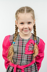 Image showing Half-length portrait four-year girl Europeans