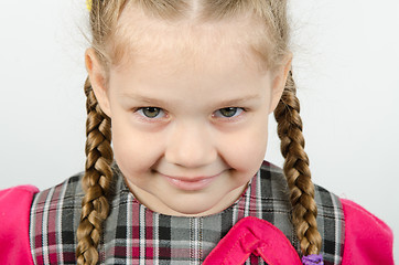 Image showing Portrait of a cheerful four-year girl