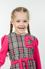 Image showing Portrait of cheerful four-year girl