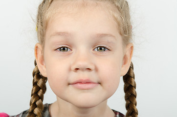 Image showing Portrait of a positive four-year girl