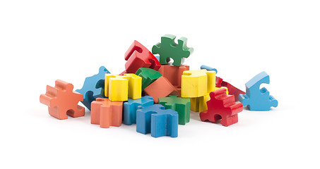 Image showing Jigsaw puzzle pieces isolated