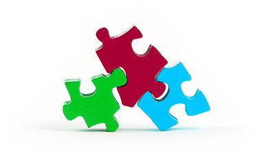 Image showing Jigsaw puzzle pieces isolated