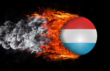 Image showing Flag with a trail of fire and smoke - Luxembourg