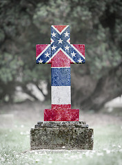 Image showing Gravestone in the cemetery - Mississippi