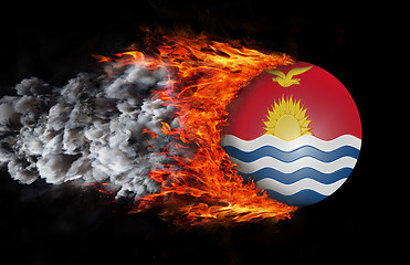 Image showing Flag with a trail of fire and smoke - Kiribati