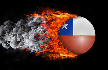 Image showing Flag with a trail of fire and smoke - Chile