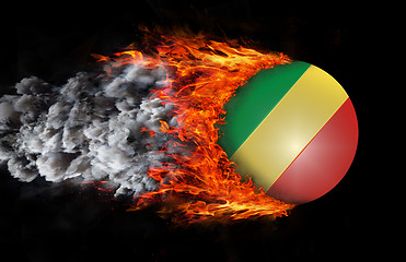 Image showing Flag with a trail of fire and smoke - Congo