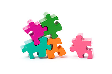 Image showing Jigsaw puzzle pieces isolated