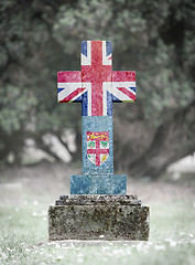 Image showing Gravestone in the cemetery - Fiji