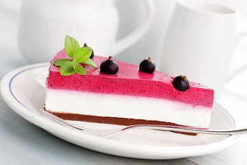 Image showing blackberry cheesecake