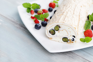 Image showing summer Swiss roll