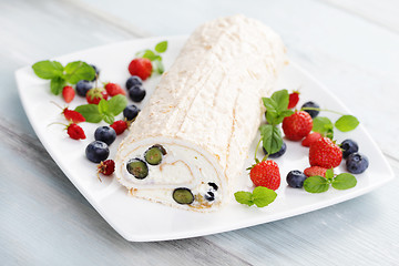 Image showing summer Swiss roll