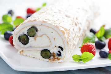 Image showing summer Swiss roll