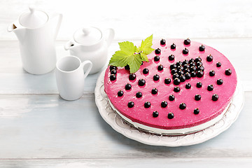 Image showing blackberry cheesecake