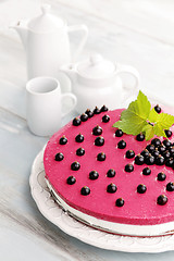 Image showing blackberry cheesecake