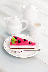 Image showing blackberry cheesecake