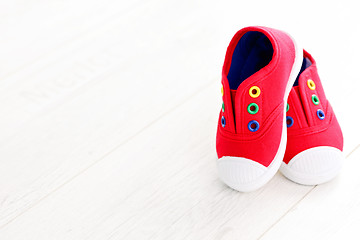 Image showing red baby shoes