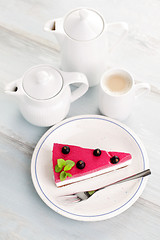 Image showing blackberry cheesecake