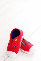 Image showing red baby shoes