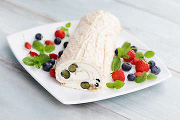 Image showing summer Swiss roll