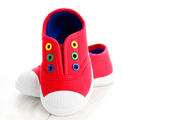 Image showing red baby shoes