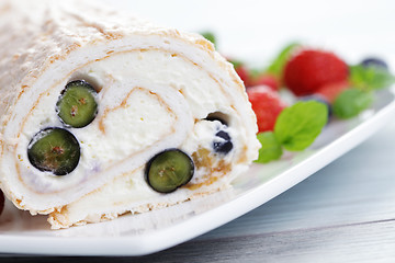 Image showing summer Swiss roll