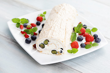 Image showing summer Swiss roll