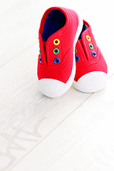 Image showing red baby shoes