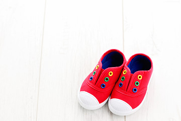 Image showing red baby shoes