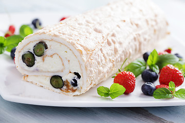 Image showing summer Swiss roll