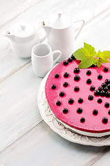 Image showing blackberry cheesecake