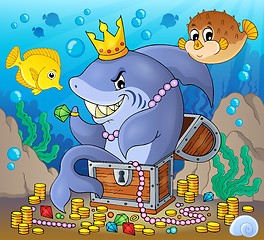 Image showing Shark with treasure theme image 2