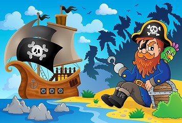 Image showing Sitting pirate theme image 8