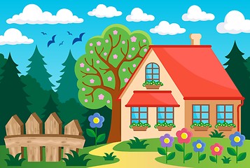 Image showing Garden and house theme background 3