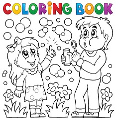 Image showing Coloring book children with bubble kit