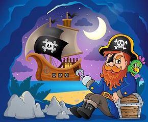 Image showing Sitting pirate theme image 7