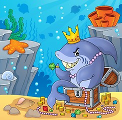 Image showing Shark with treasure theme image 4