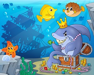 Image showing Shark with treasure theme image 3