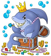 Image showing Shark with treasure theme image 1