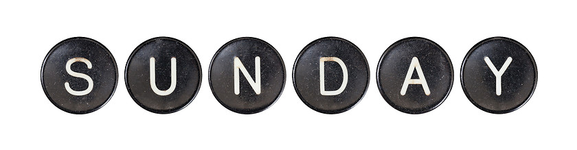 Image showing Typewriter buttons, isolated - Sunday