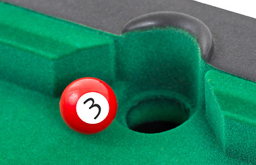 Image showing Red snooker ball - number 3