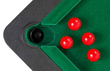 Image showing Red snooker balls