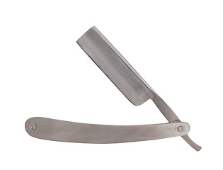 Image showing Used classic straight razor, old style