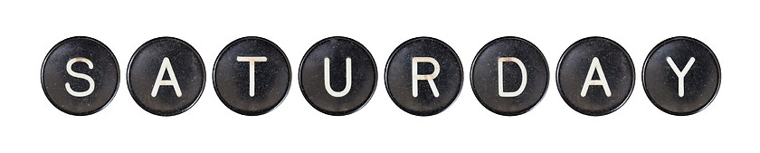 Image showing Typewriter buttons, isolated - Saturday