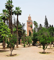 Image showing Koutoubia Mosque garden