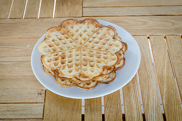 Image showing a plate with waffles