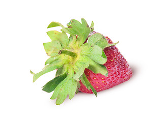 Image showing Single freshly strawberries backwards