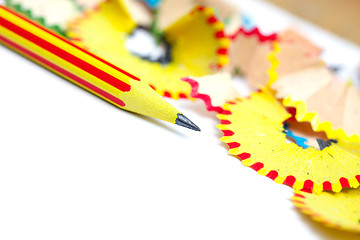 Image showing tip of a striped pencil