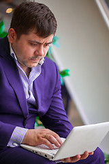 Image showing businessman with laptop