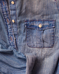 Image showing Jeans shirt close up